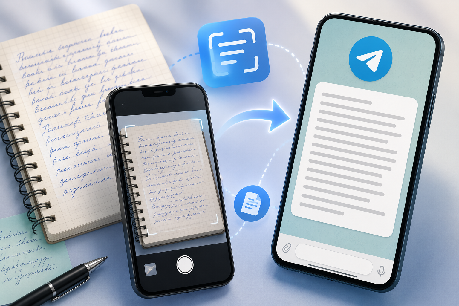 Comparison of handwritten text recognition using a Telegram bot and built-in smartphone features