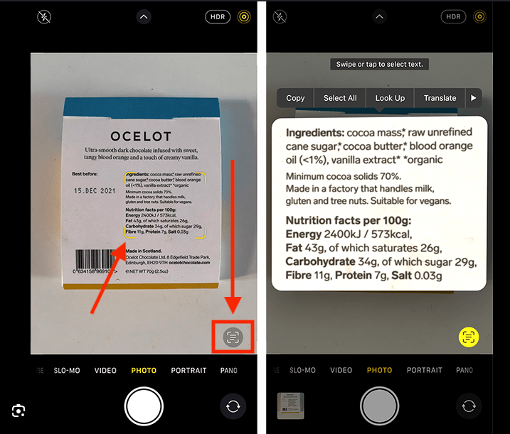 Android: text recognized on an image through Google Lens